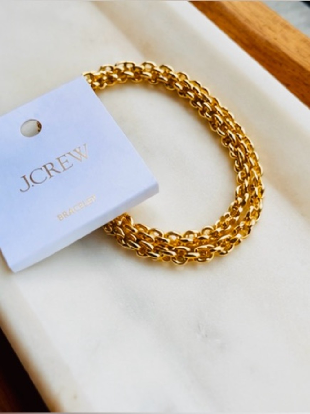 J. Crew Polished Gold Double-Link Bracelet waterproof 💛
